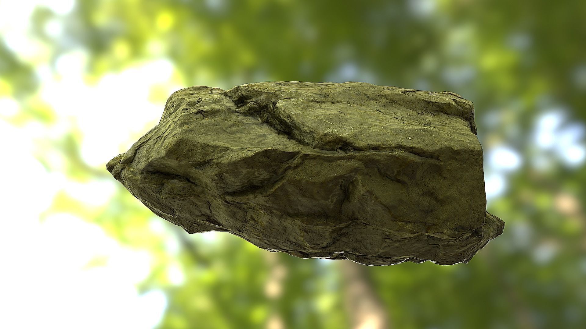 Rock low poly model piece of wood Low-poly 3D model_5
