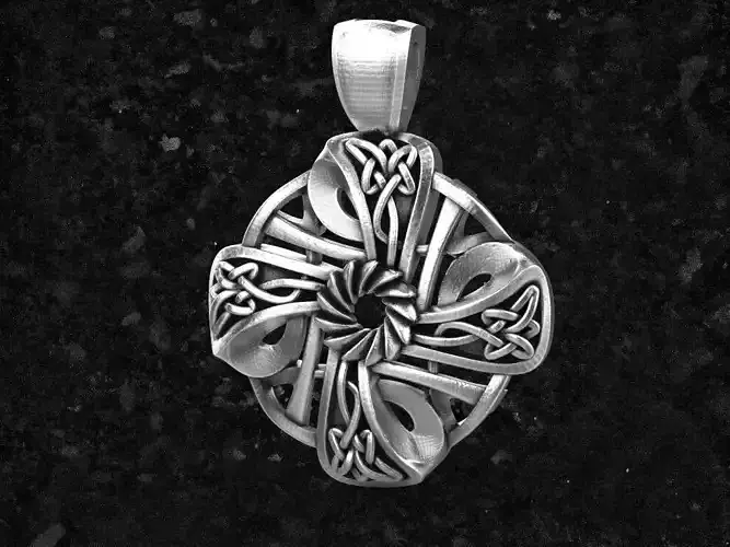 pendantN42 gold celtic cross pendant 3D print model