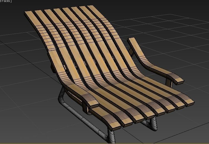 Modern Wood Chair  Free low-poly 3D model