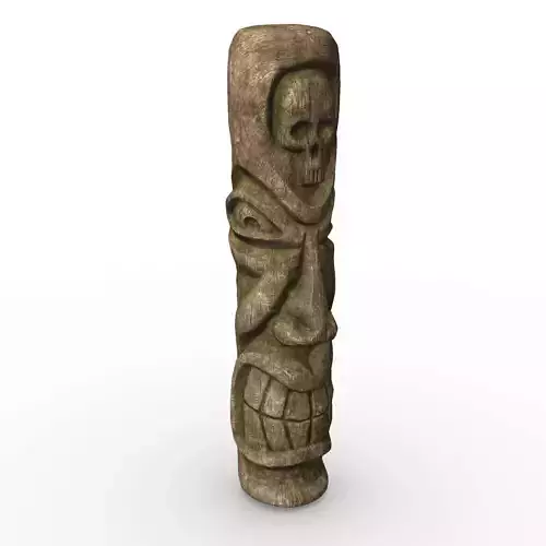 Totem pole Low-poly 3D model