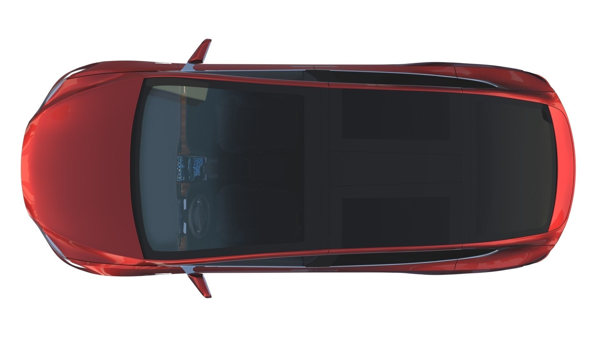 Tesla Model X Red with interior 3D model_4
