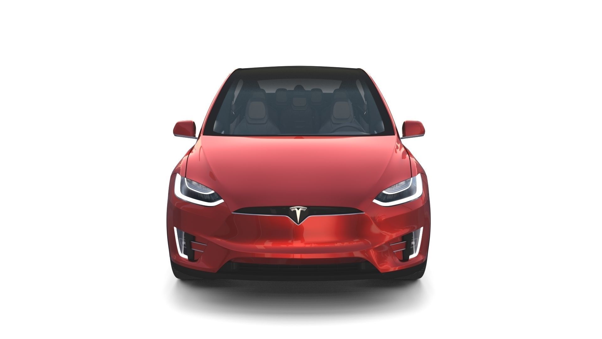 Tesla Model X Red with interior 3D model_65