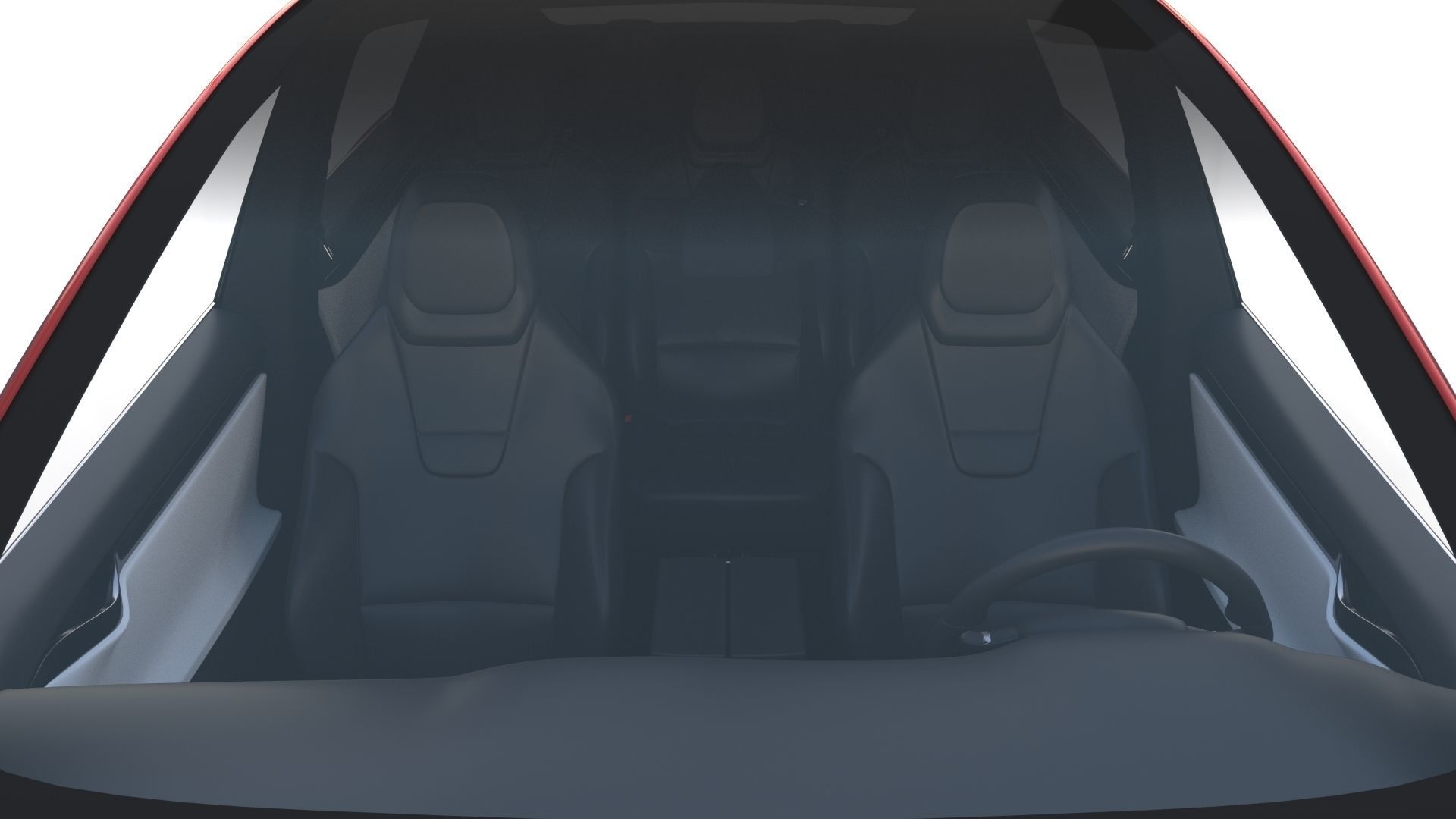 Tesla Model X Red with interior 3D model_25