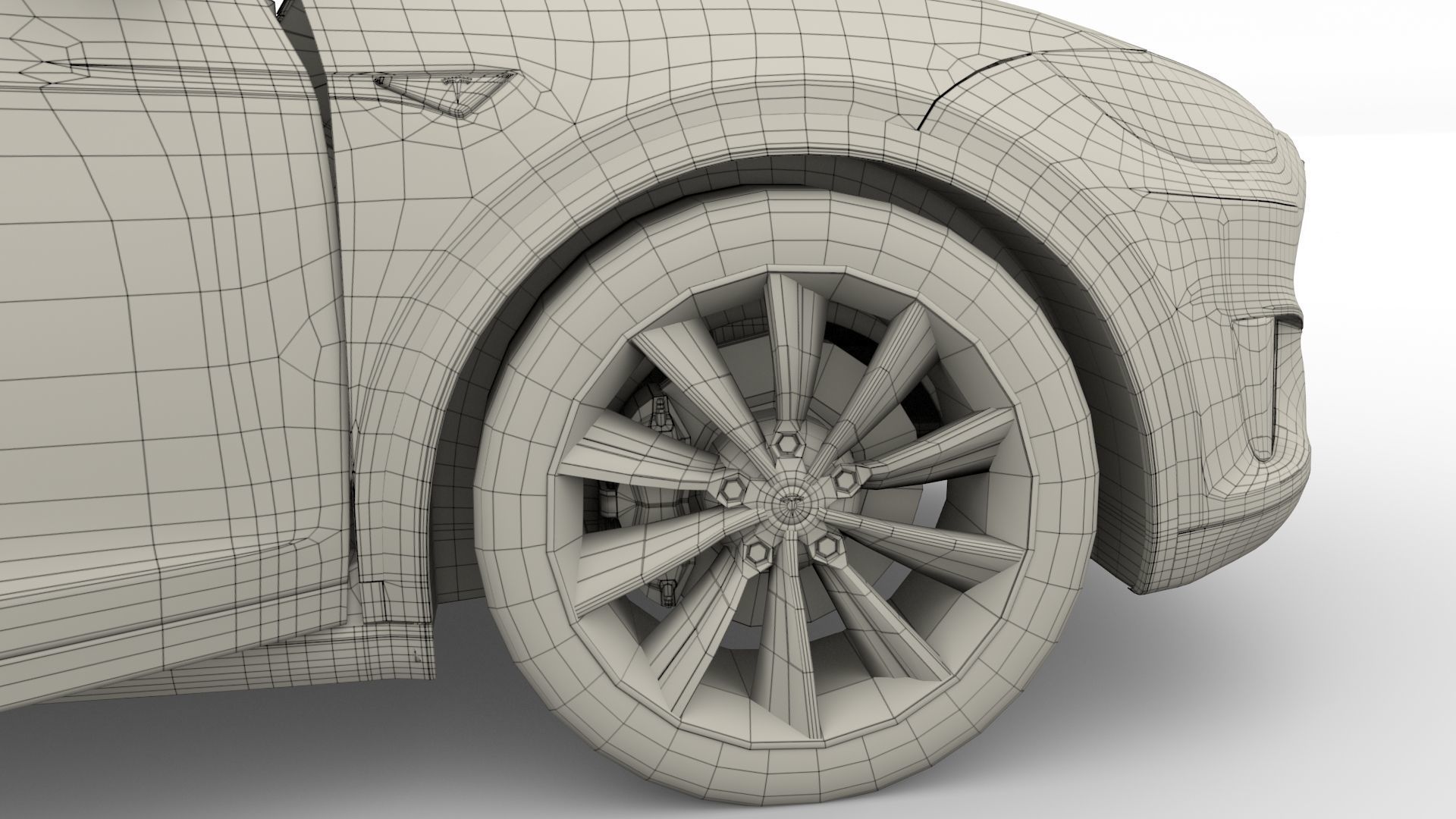 Tesla Model X Red with interior 3D model_56