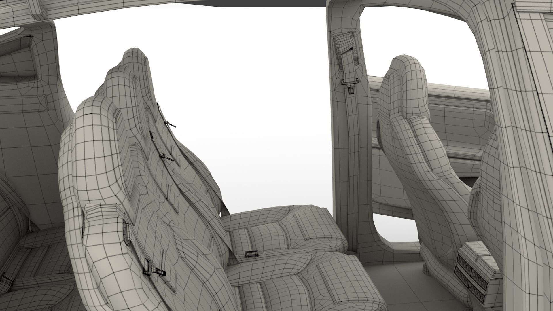 Tesla Model X Red with interior 3D model_58