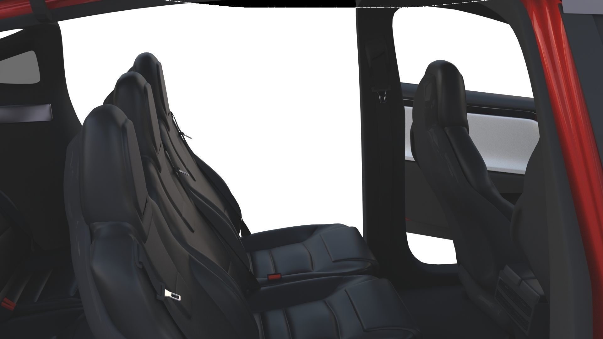 Tesla Model X Red with interior 3D model_41