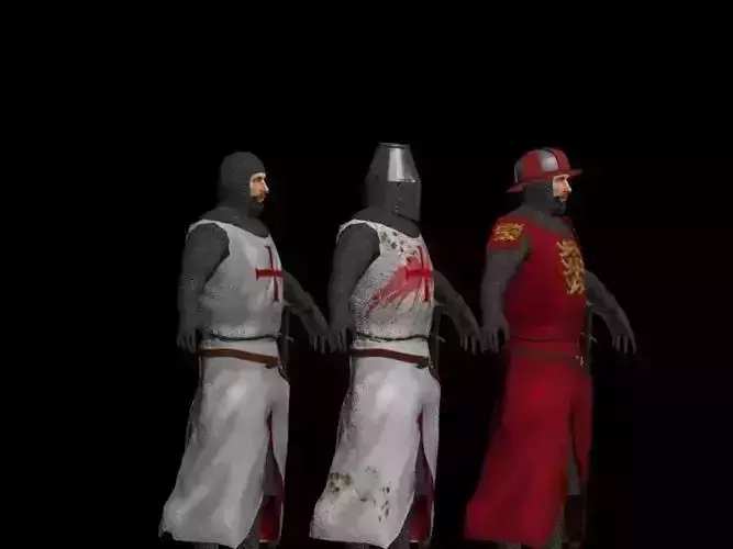 Knights medieval - medieval Low-poly 3D model