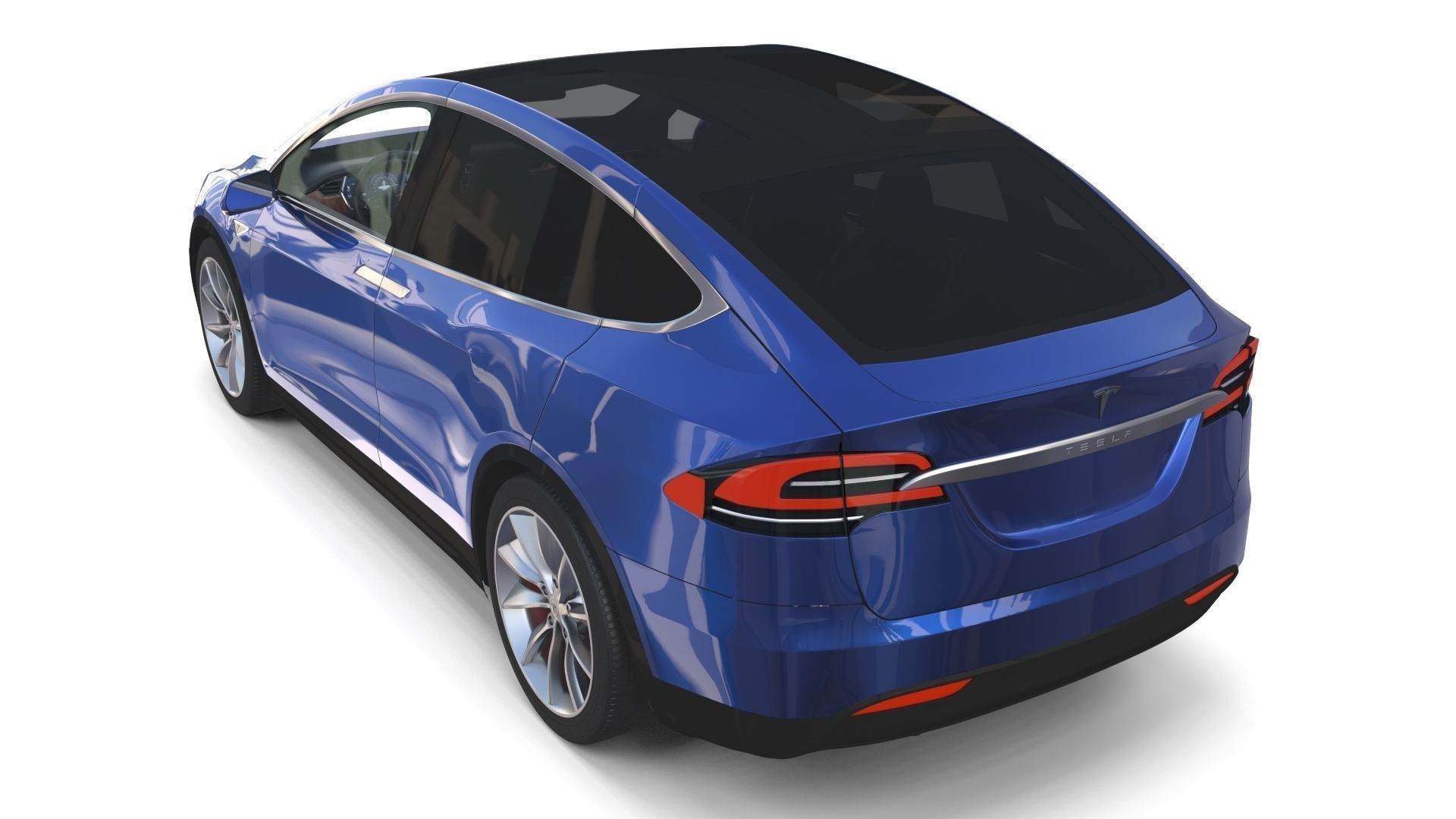 Tesla Model X Blue with interior 3D model_16