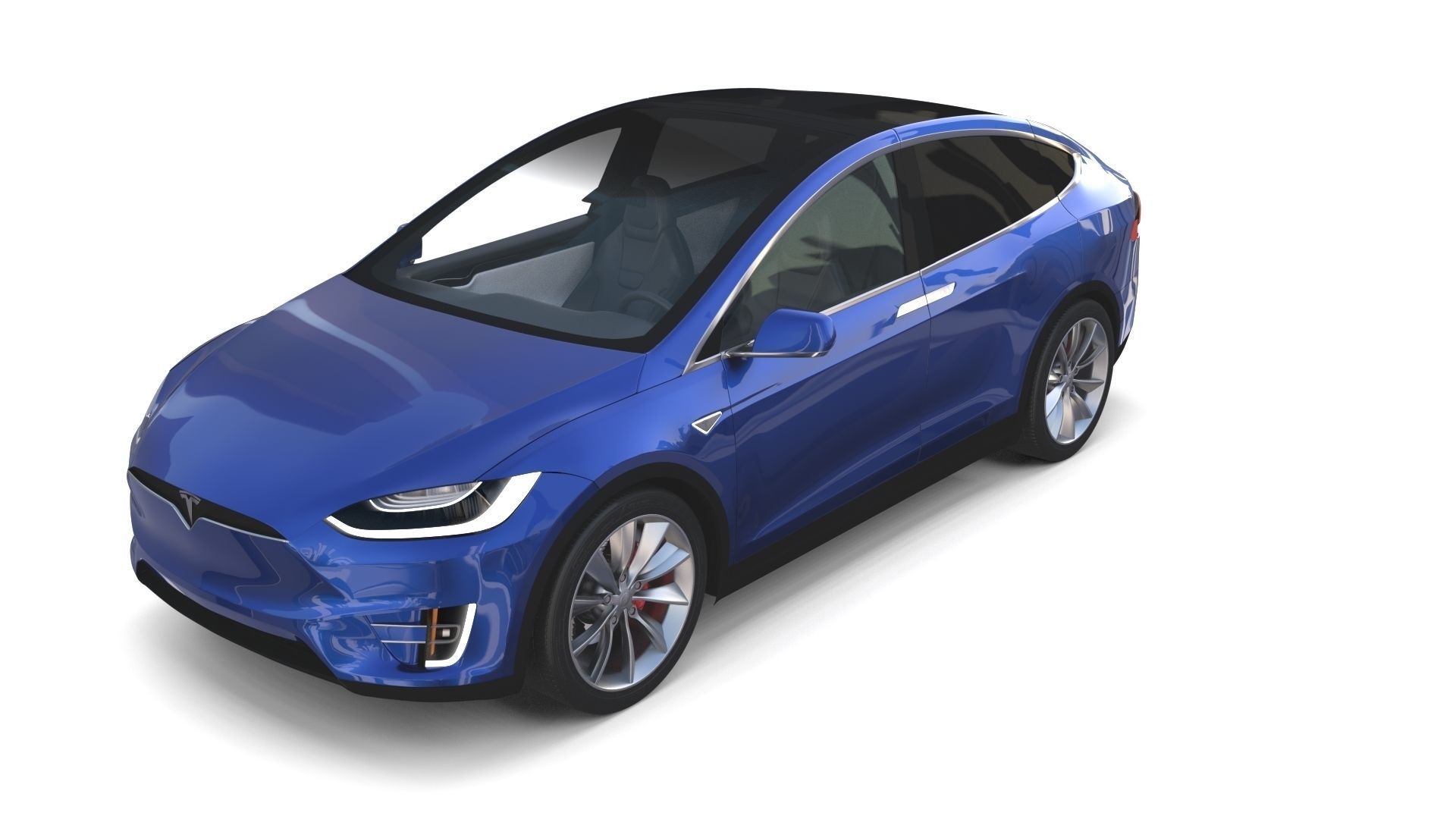 Tesla Model X Blue with interior 3D model_7