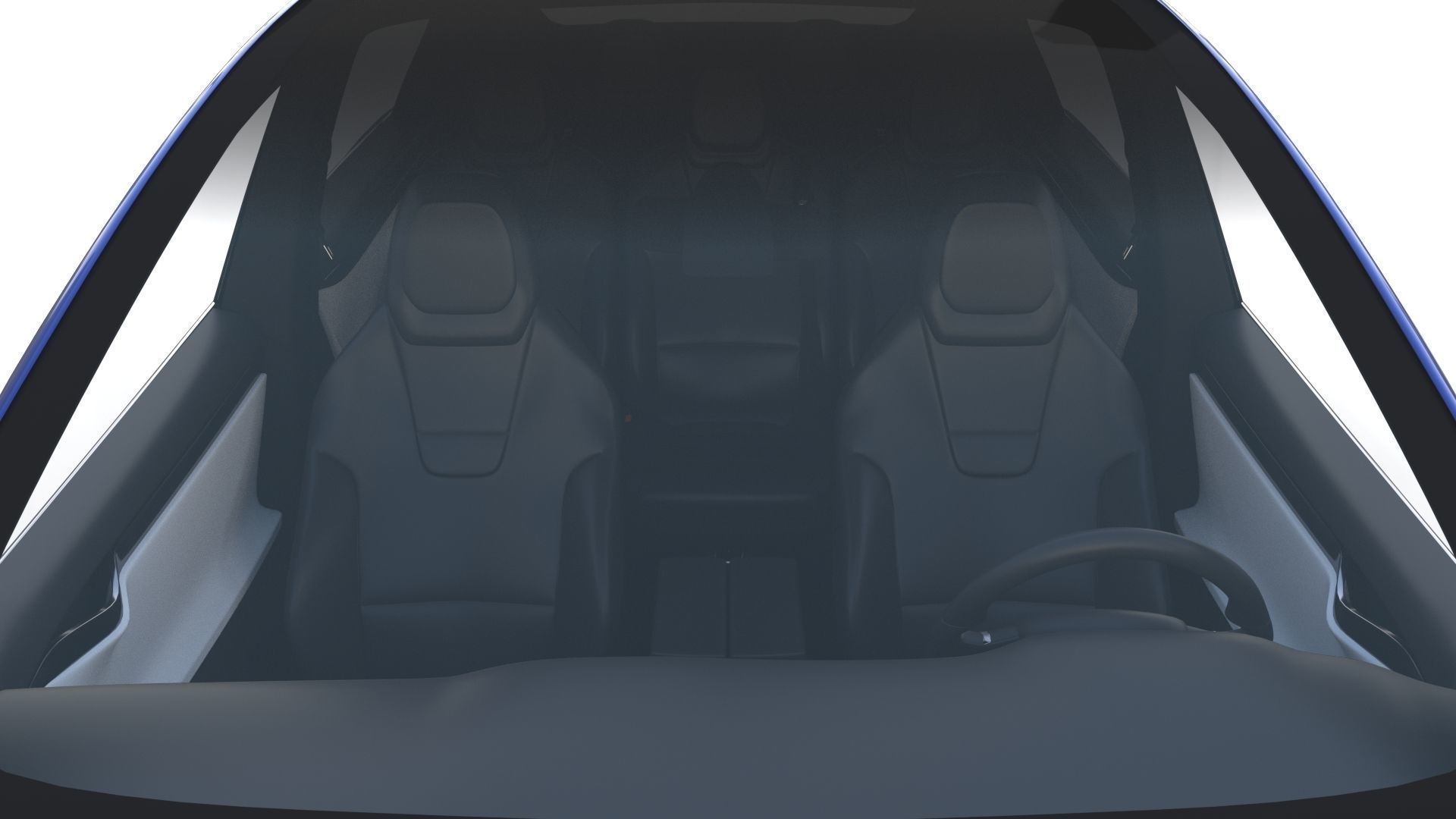 Tesla Model X Blue with interior 3D model_24