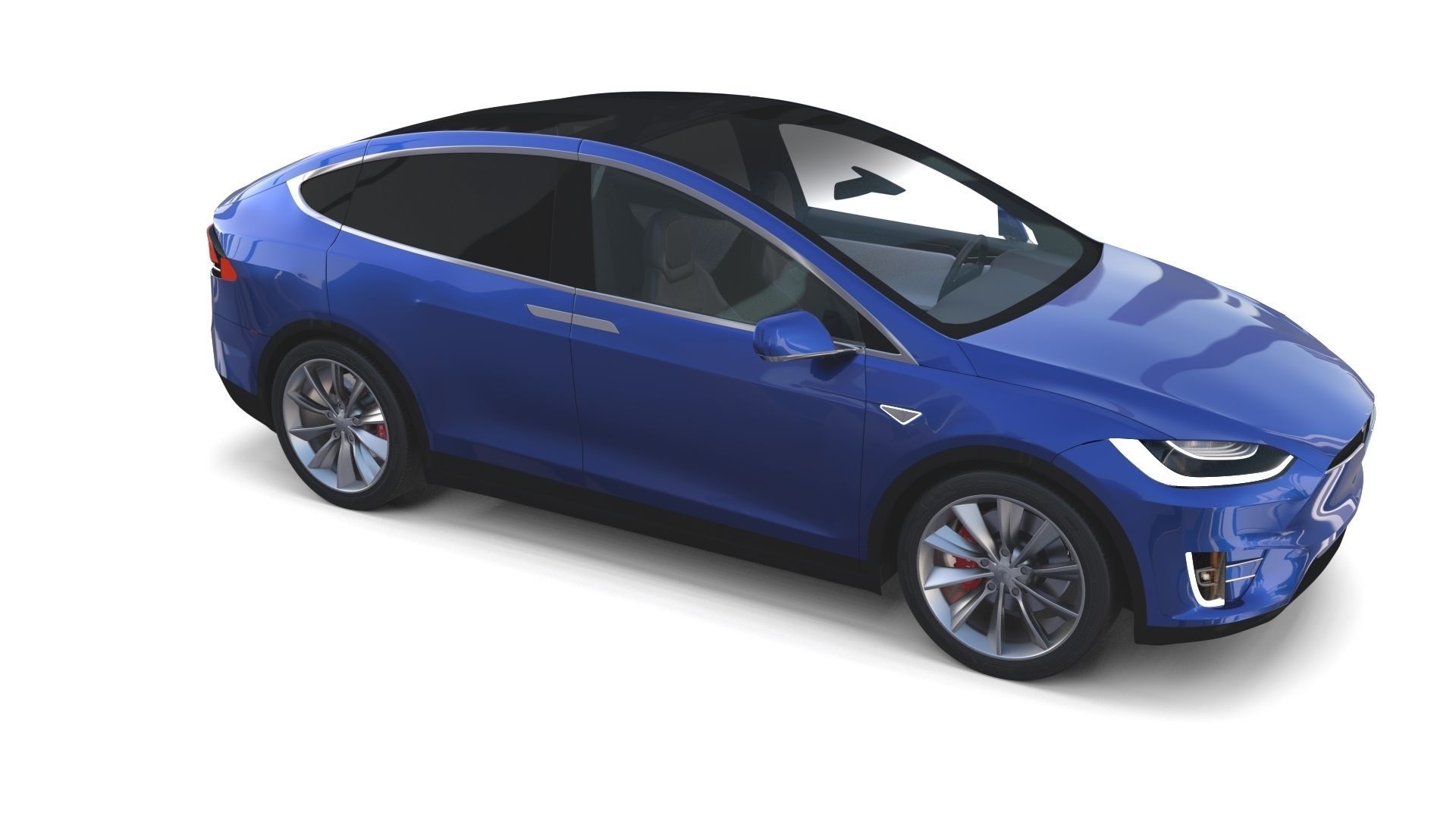 Tesla Model X Blue with interior 3D model_10