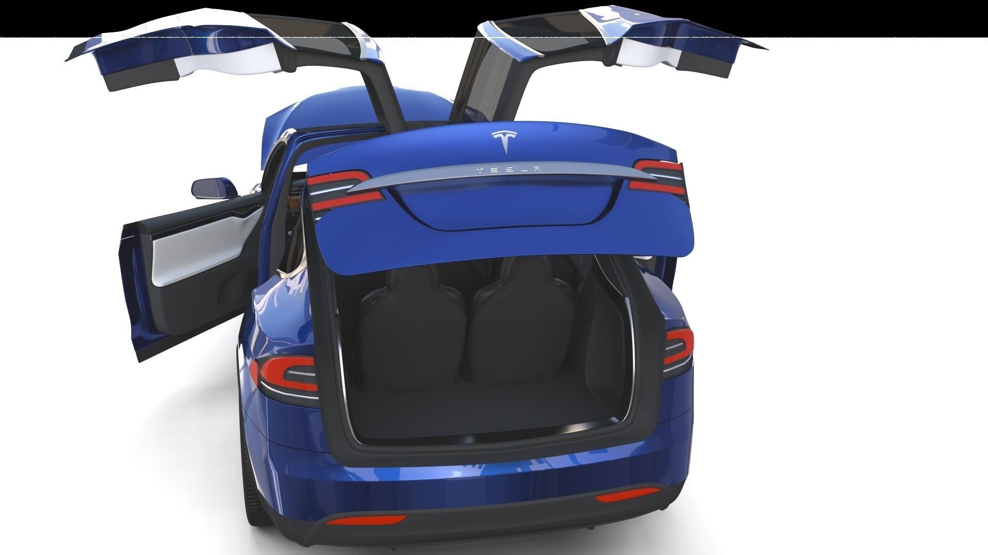 Tesla Model X Blue with interior 3D model_41