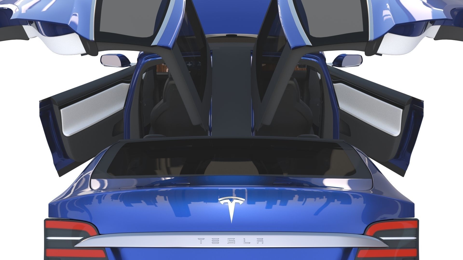Tesla Model X Blue with interior 3D model_49