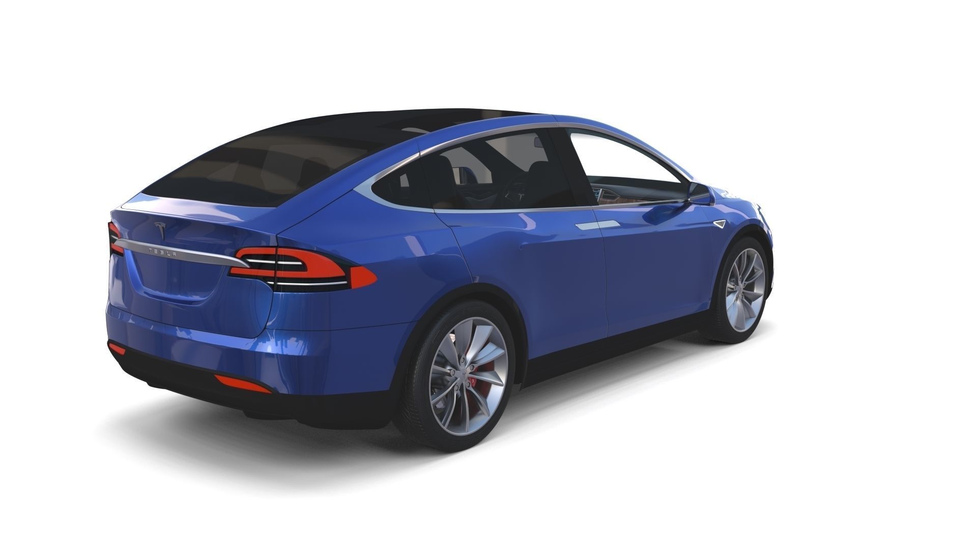 Tesla Model X Blue with interior 3D model_3