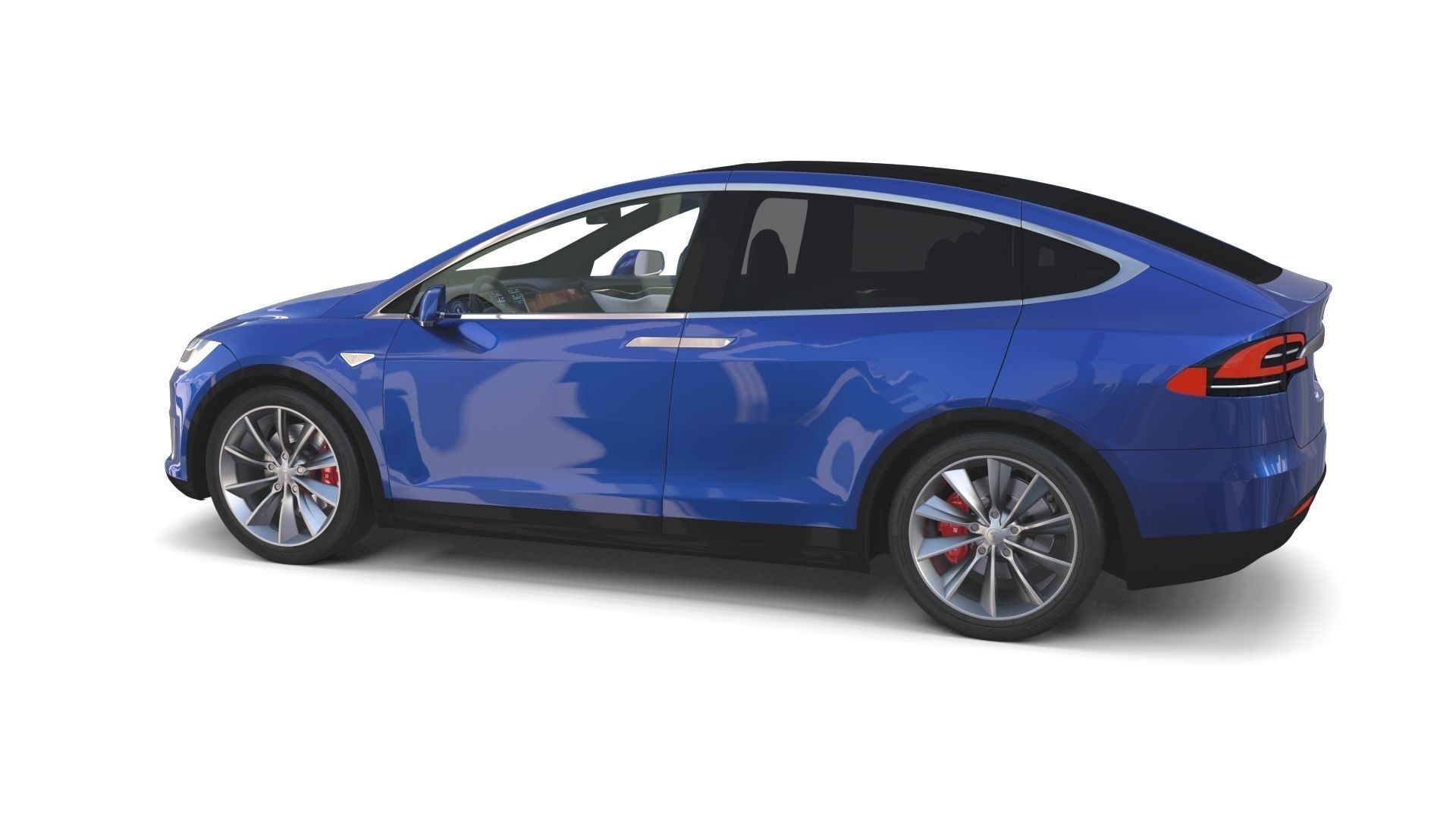 Tesla Model X Blue with interior 3D model_70