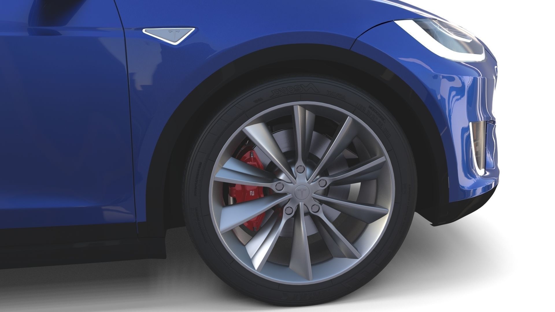 Tesla Model X Blue with interior 3D model_19