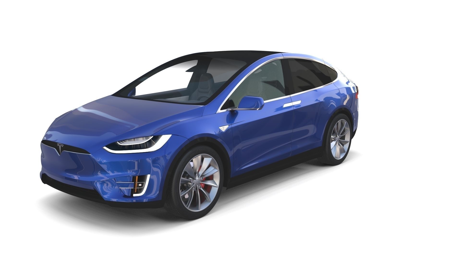 Tesla Model X Blue with interior 3D model_69