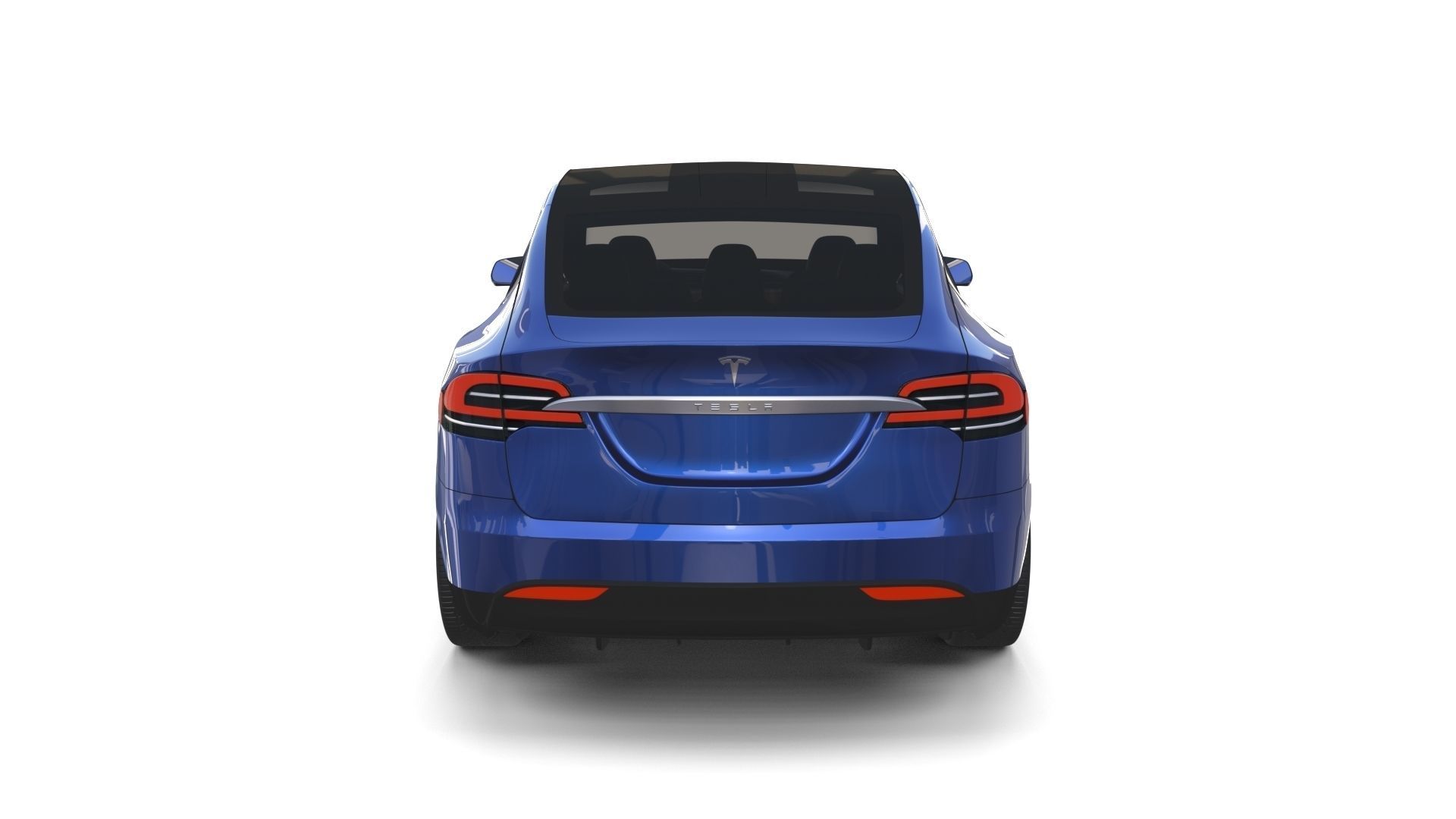 Tesla Model X Blue with interior 3D model_2