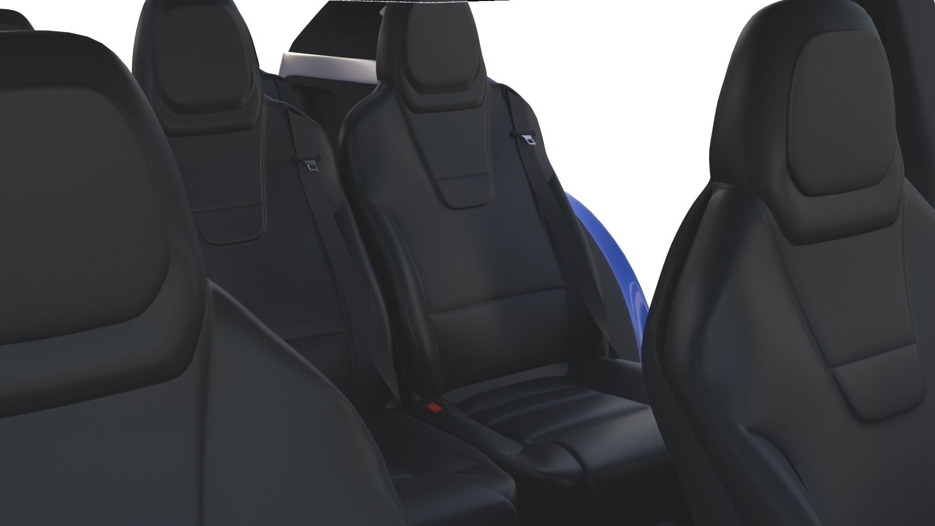 Tesla Model X Blue with interior 3D model_48