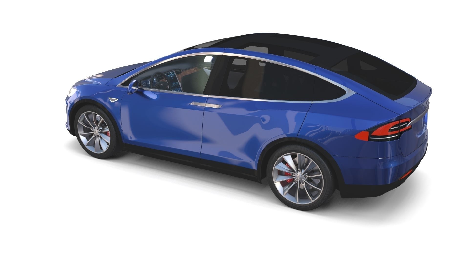 Tesla Model X Blue with interior 3D model_6