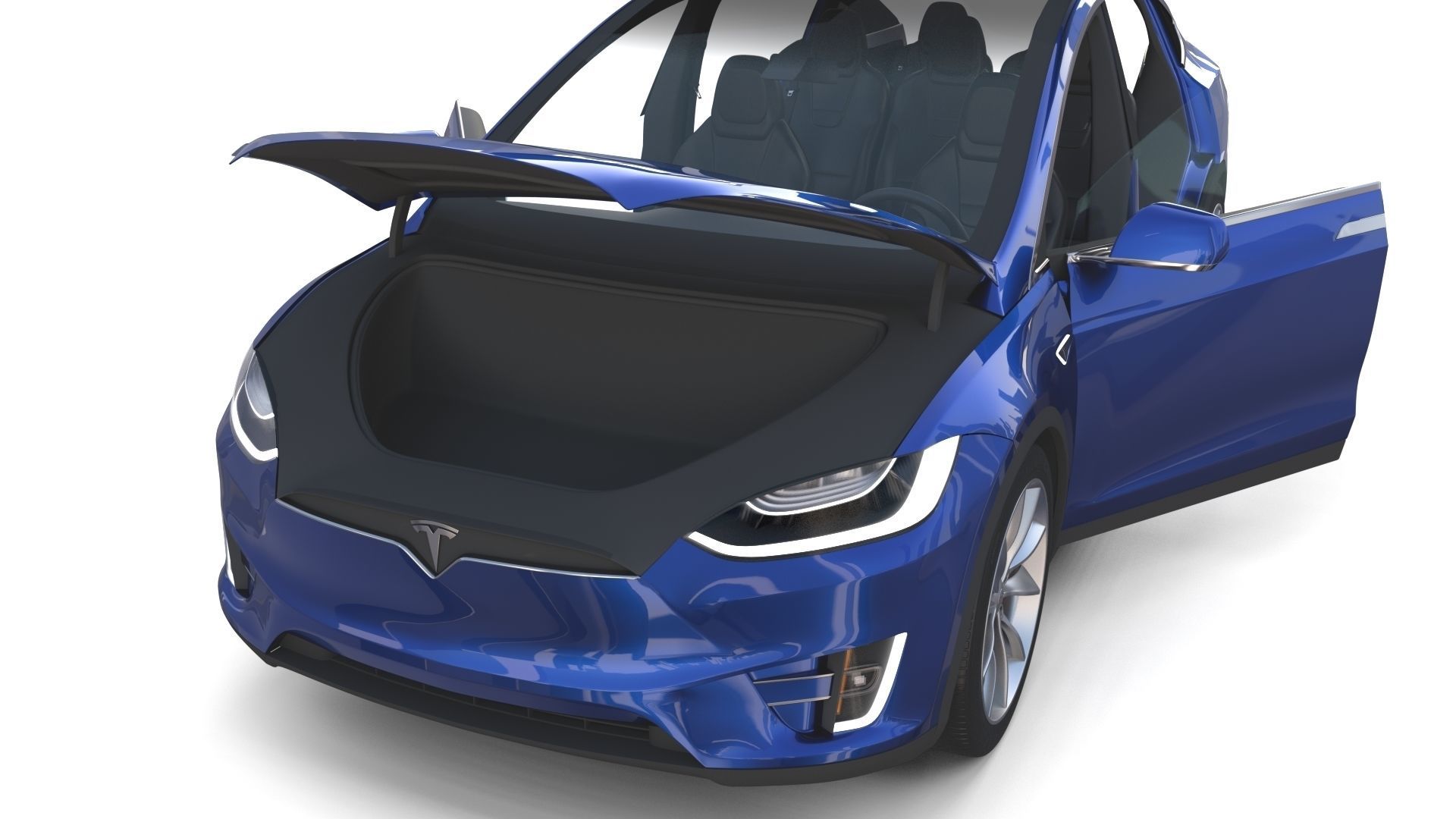 Tesla Model X Blue with interior 3D model_37