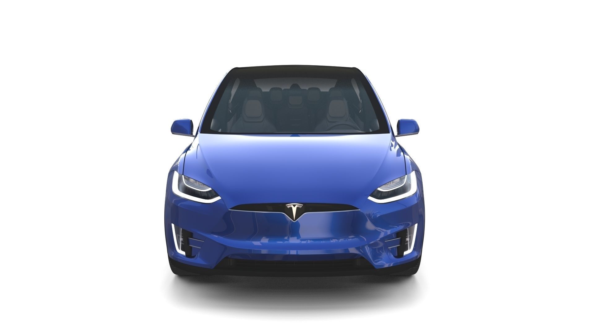 Tesla Model X Blue with interior 3D model_63