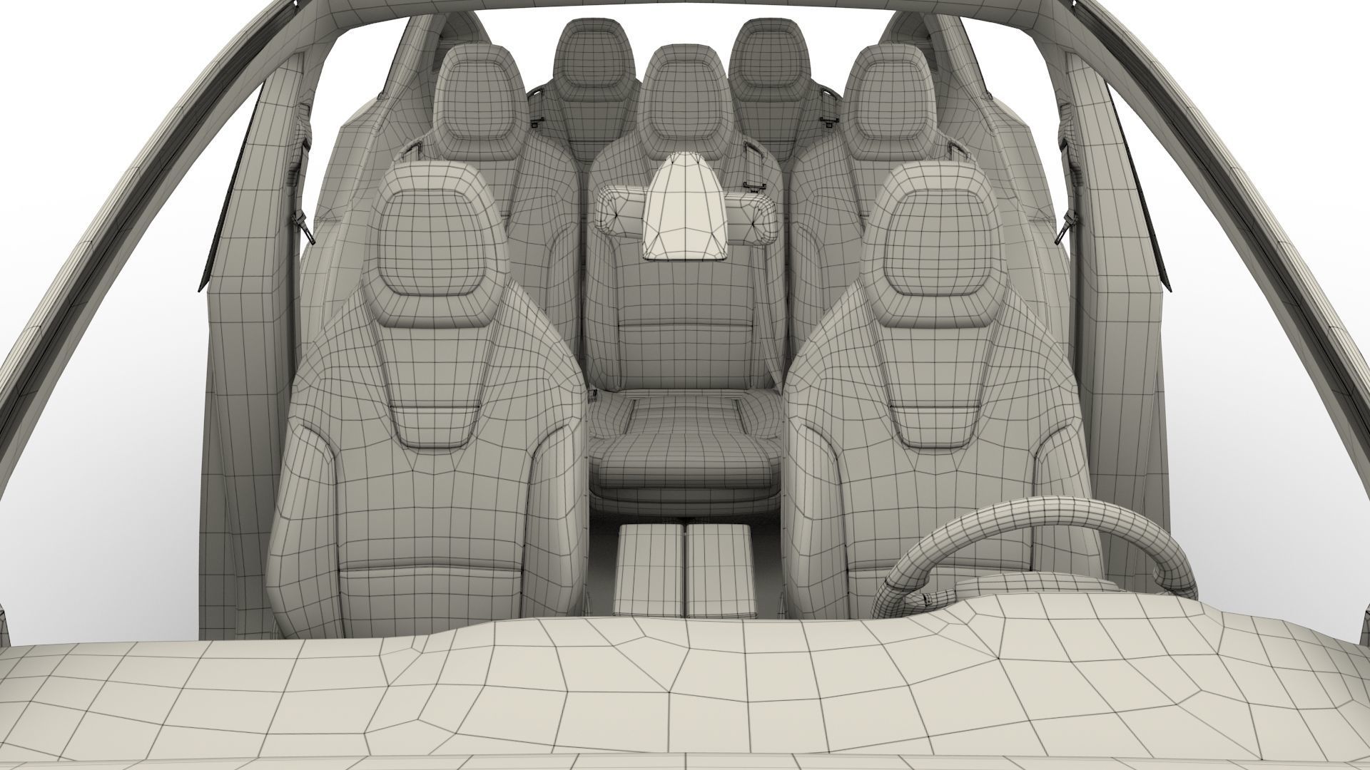 Tesla Model X Blue with interior 3D model_66