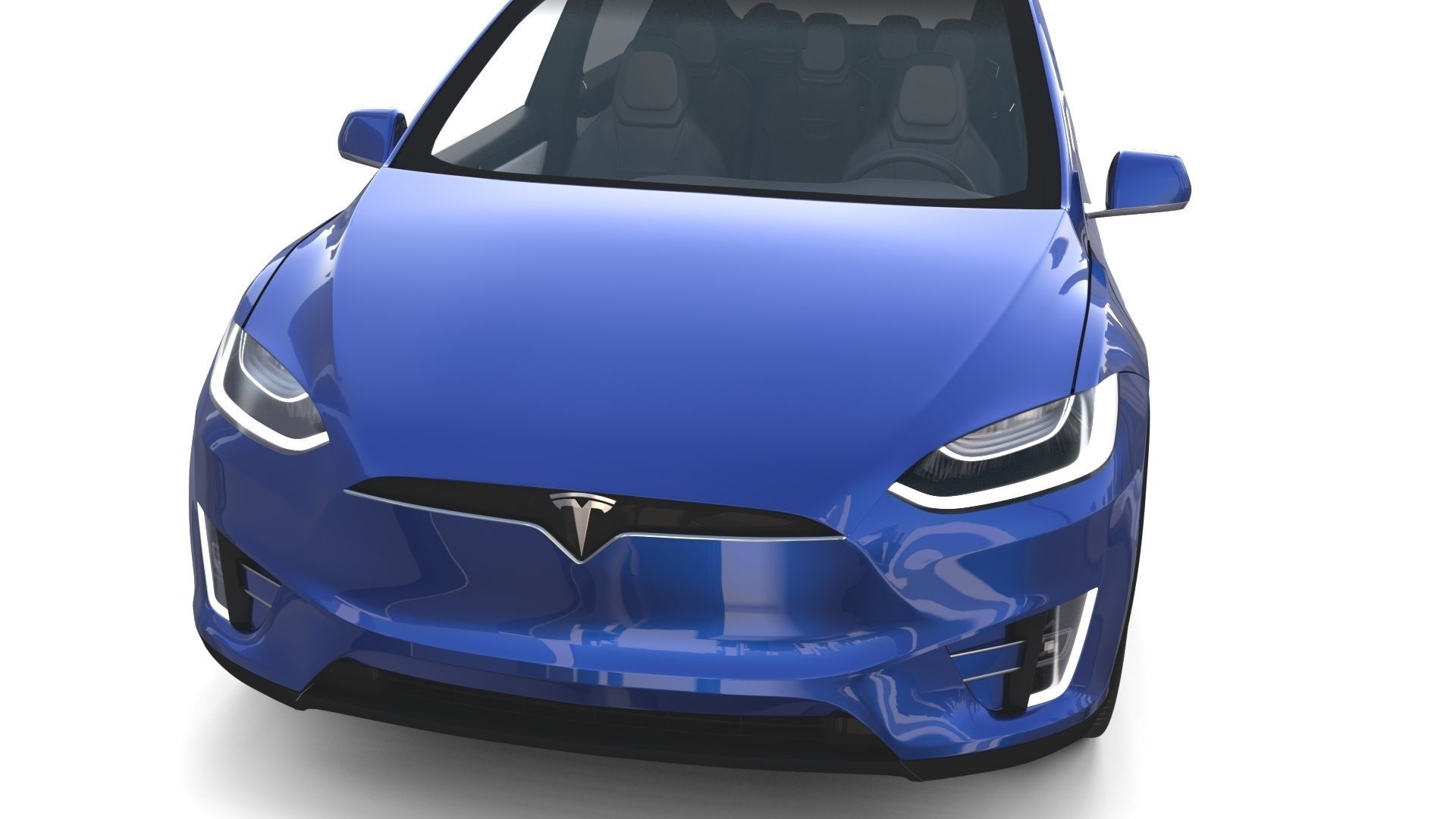 Tesla Model X Blue with interior 3D model_14