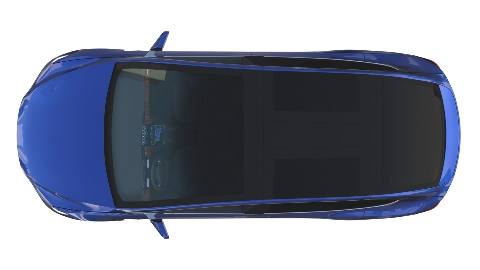 Tesla Model X Blue with interior 3D model_11