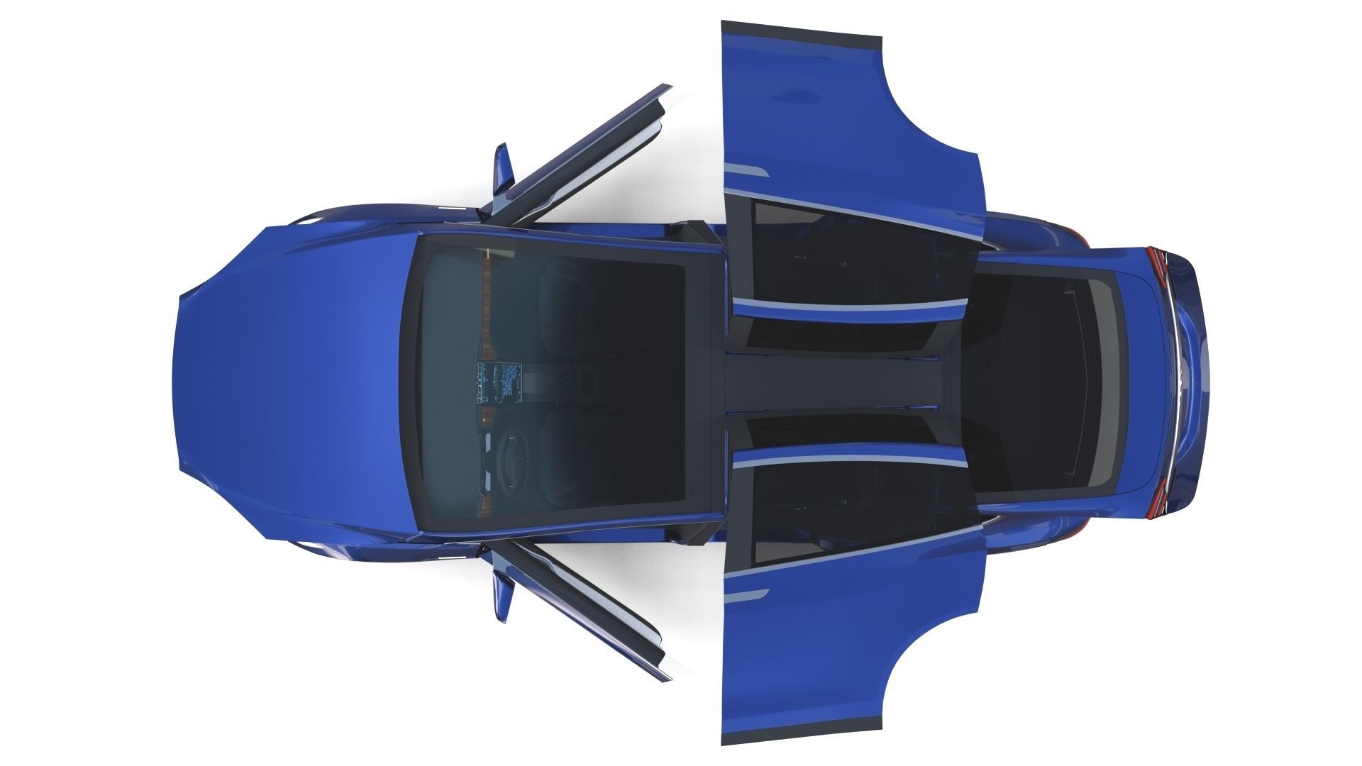 Tesla Model X Blue with interior 3D model_34