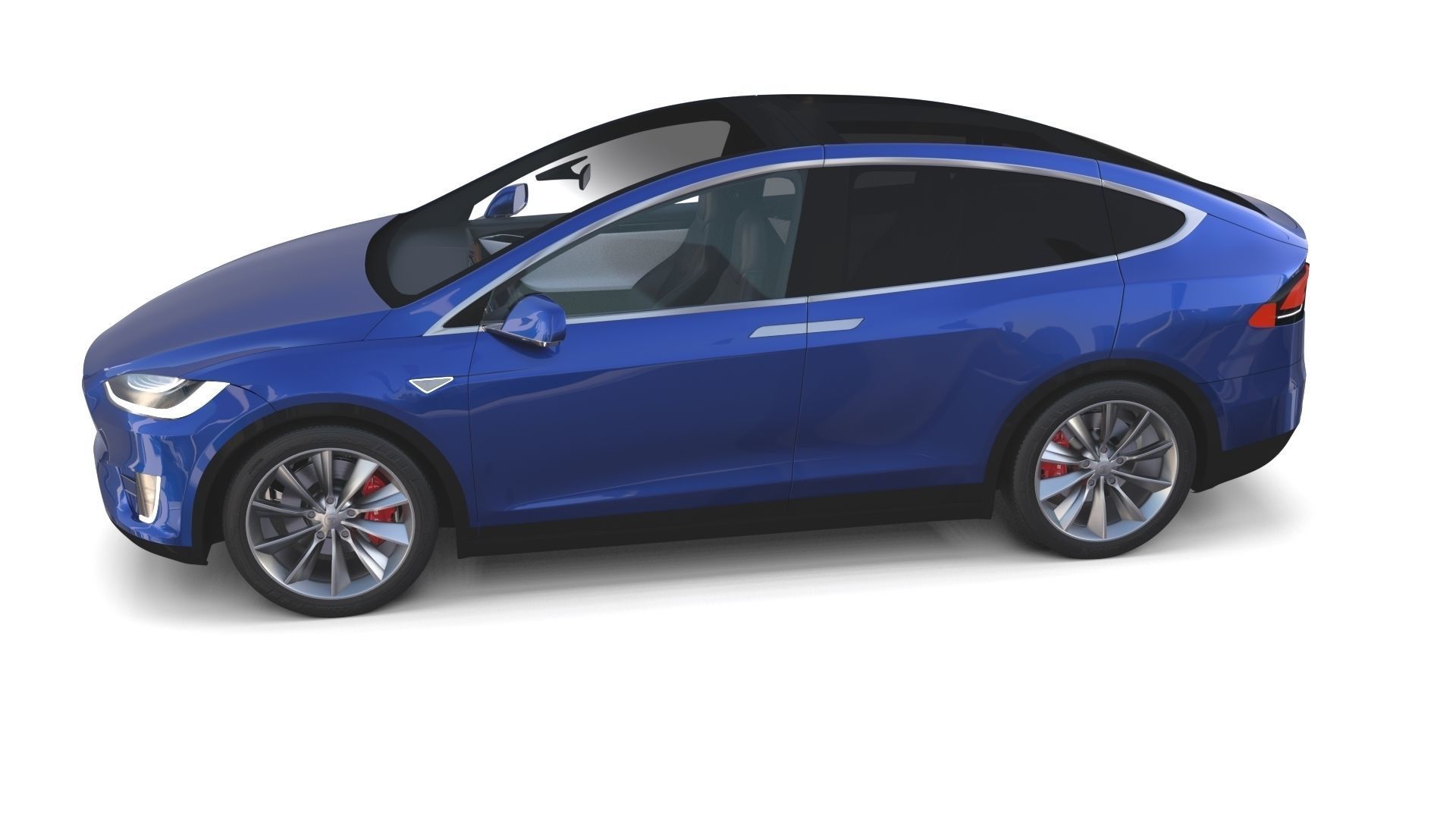 Tesla Model X Blue with interior 3D model_5