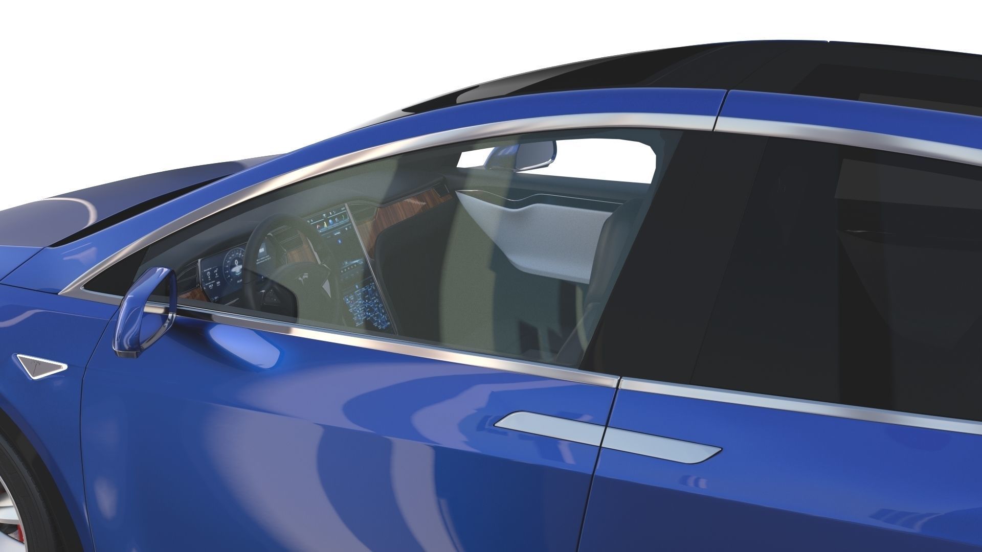 Tesla Model X Blue with interior 3D model_17