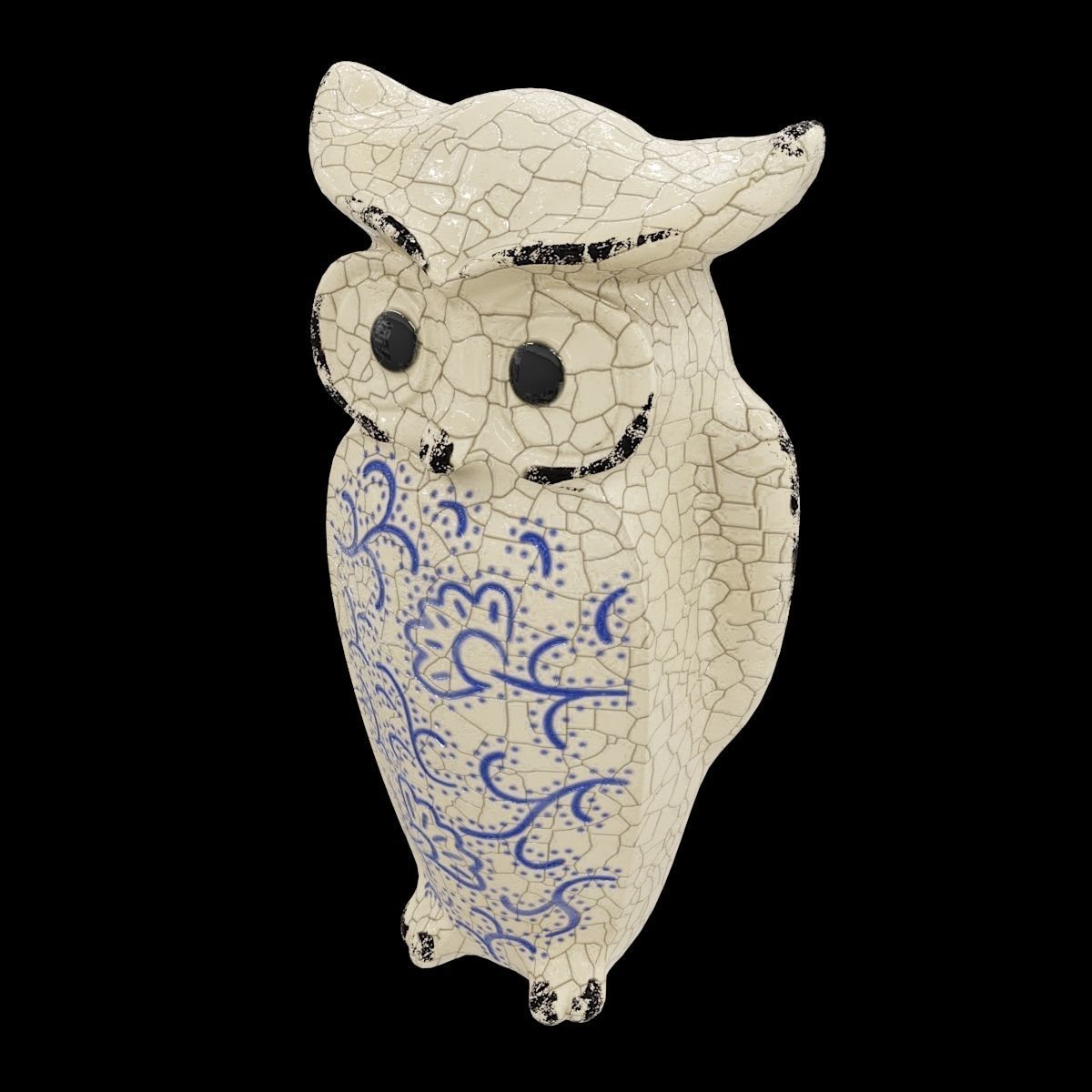 Ceramics Owl model Low-poly 3D model_1