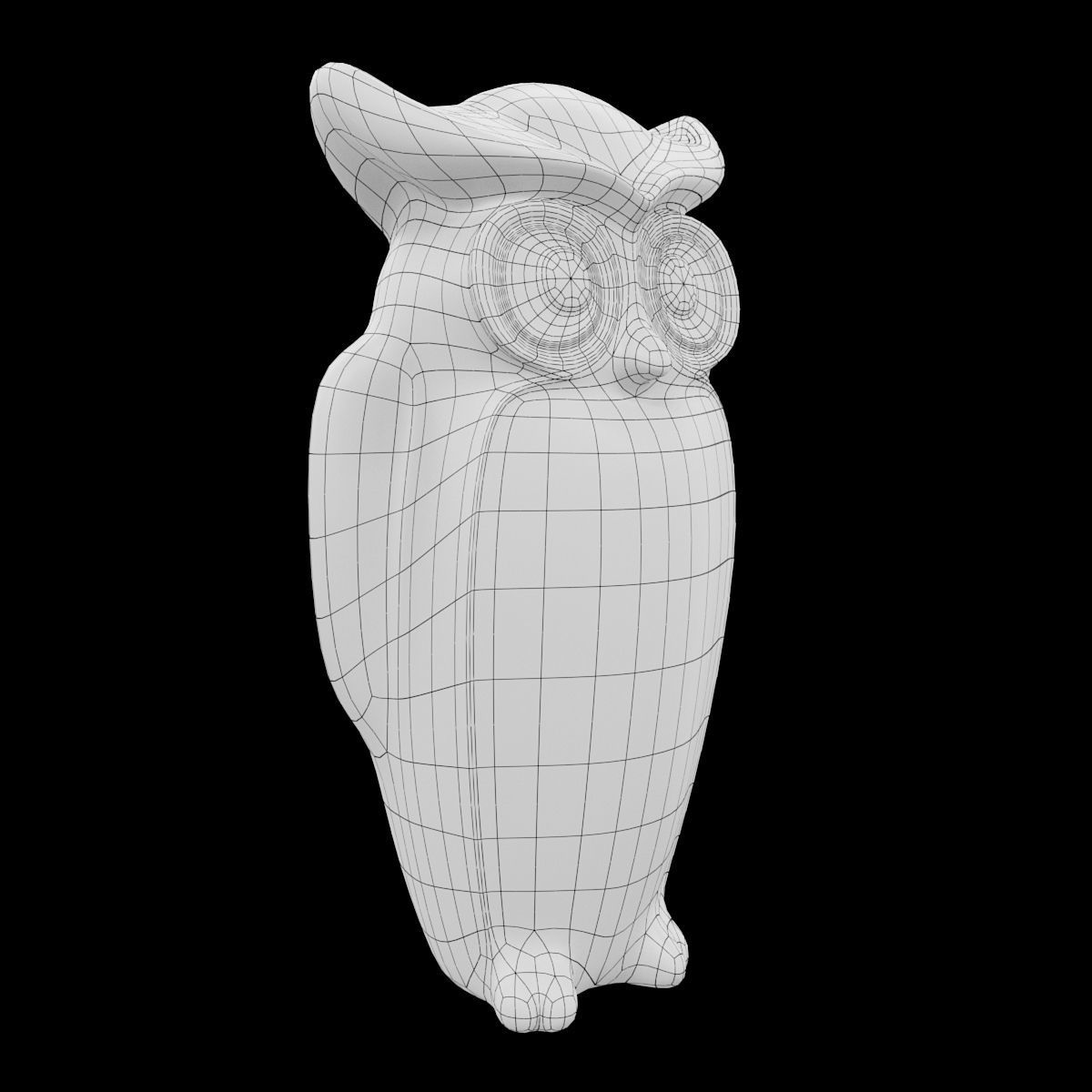 Ceramics Owl model Low-poly 3D model_3