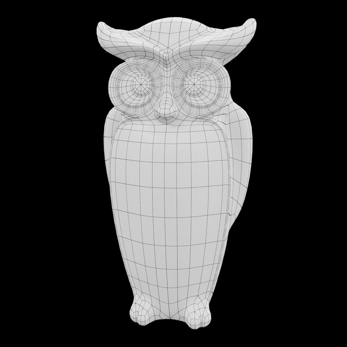 Ceramics Owl model Low-poly 3D model_4