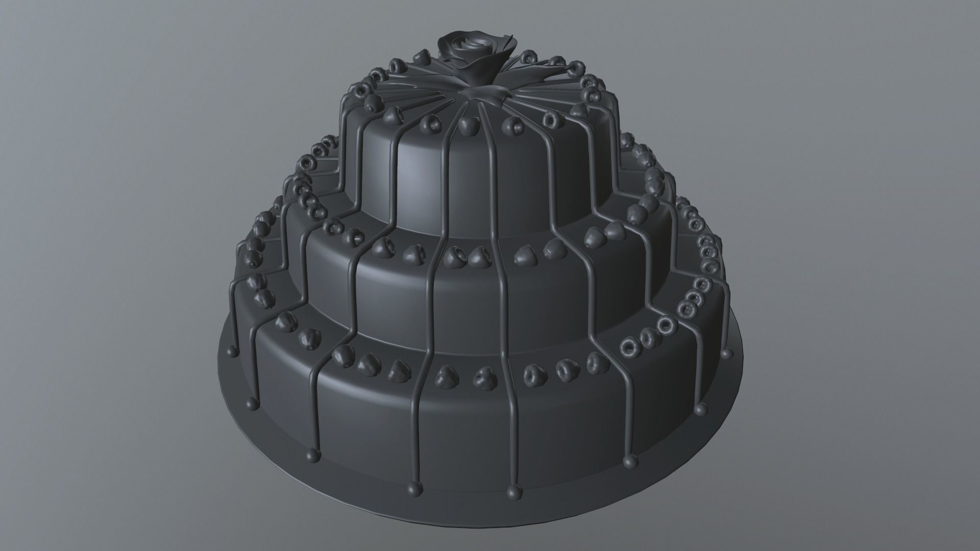 Delicious Raspberry Cake Low-poly 3D model_3