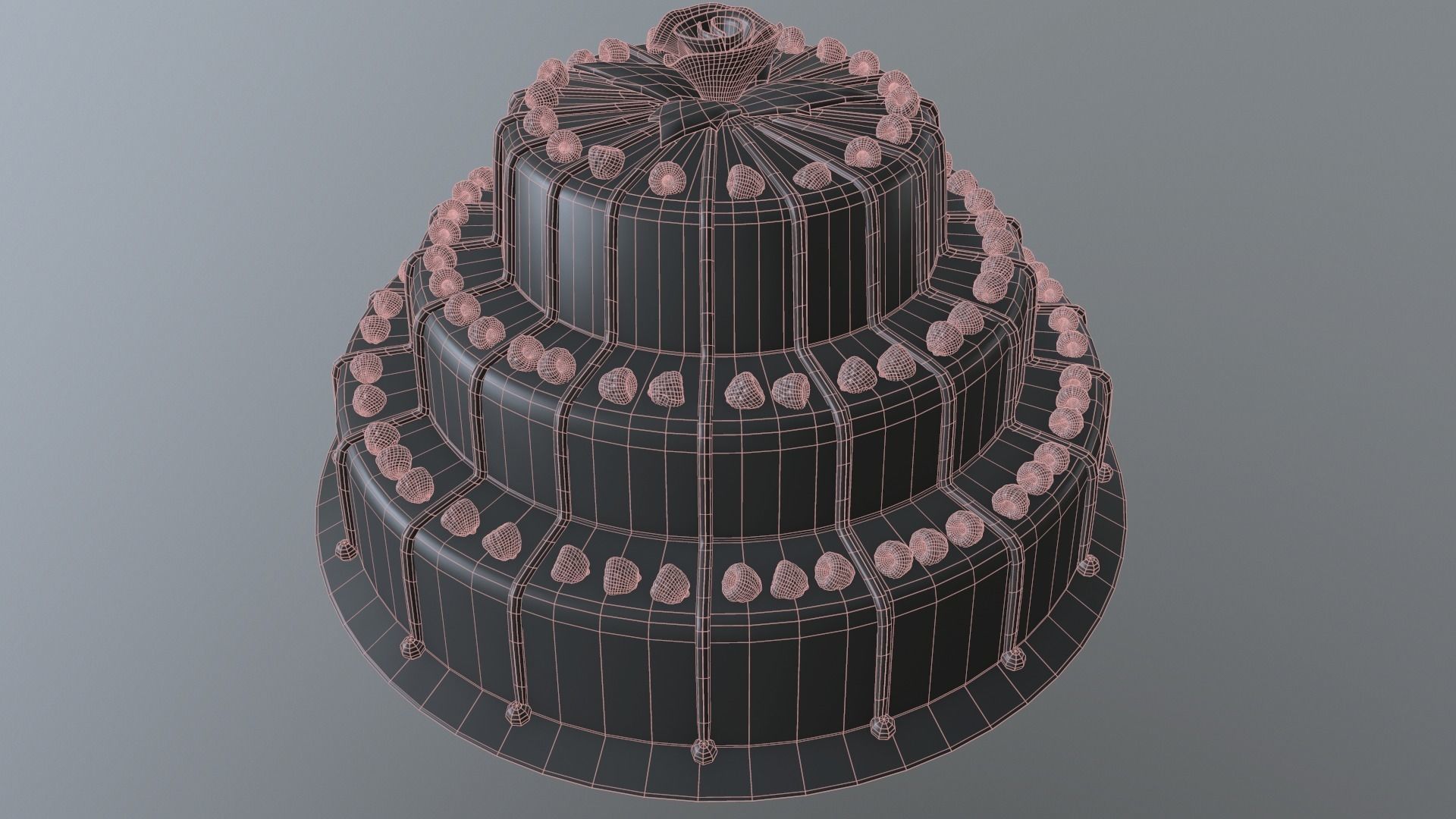 Delicious Raspberry Cake Low-poly 3D model_7