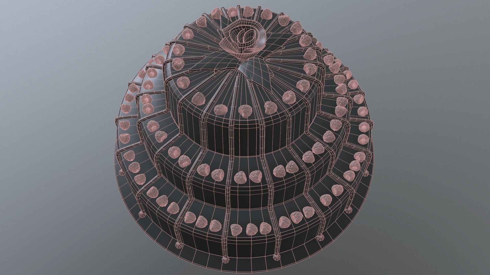 Delicious Raspberry Cake Low-poly 3D model_9