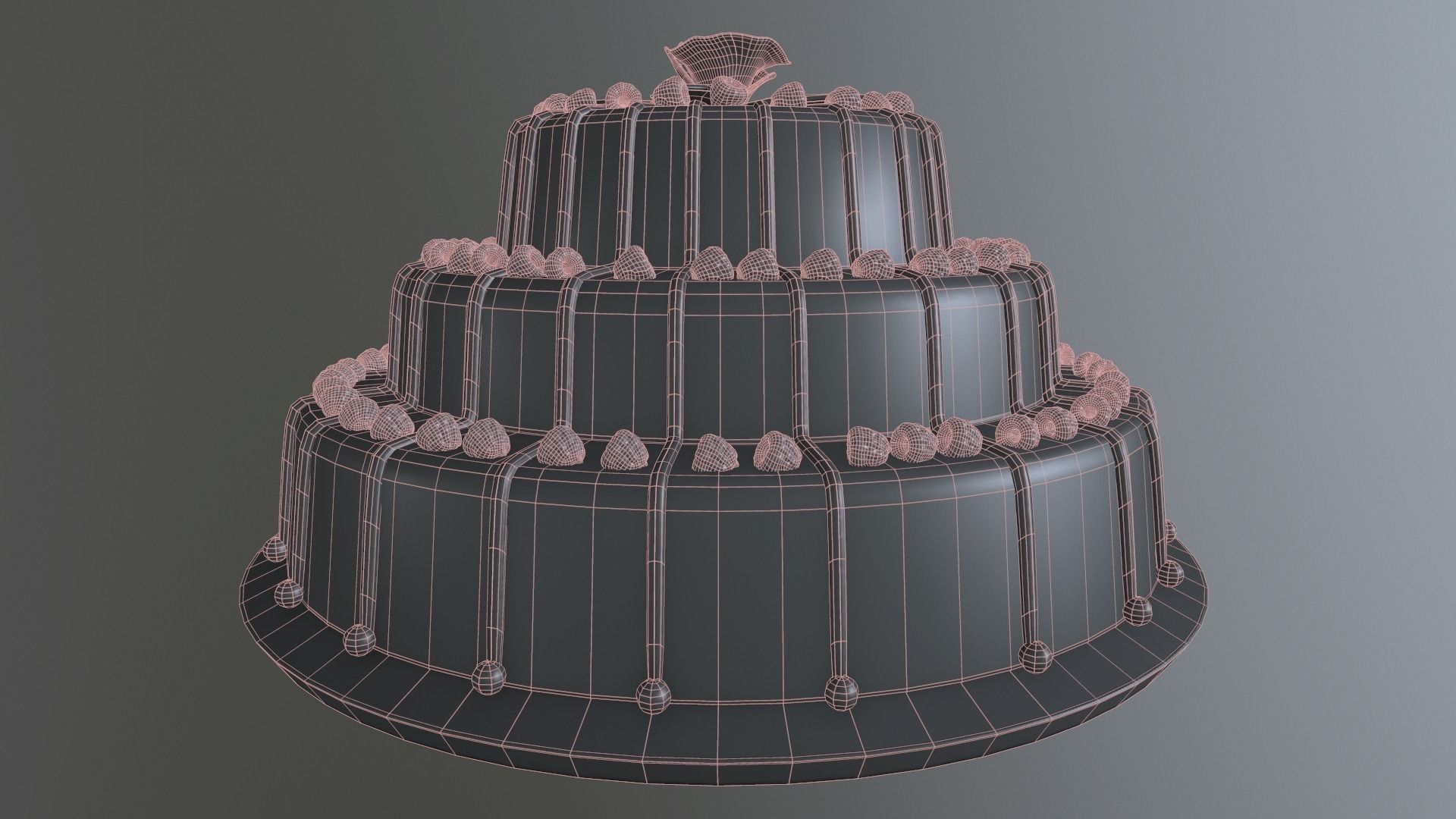 Delicious Raspberry Cake Low-poly 3D model_10