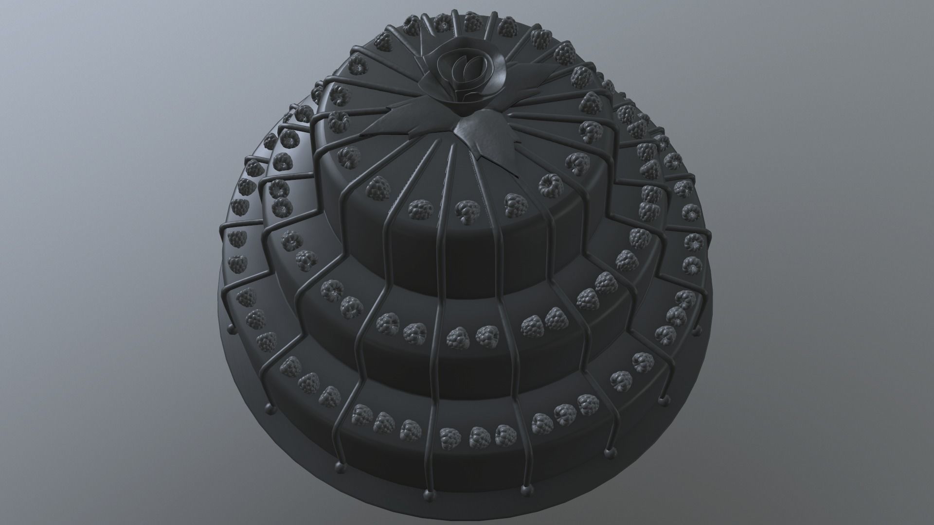 Delicious Raspberry Cake Low-poly 3D model_8