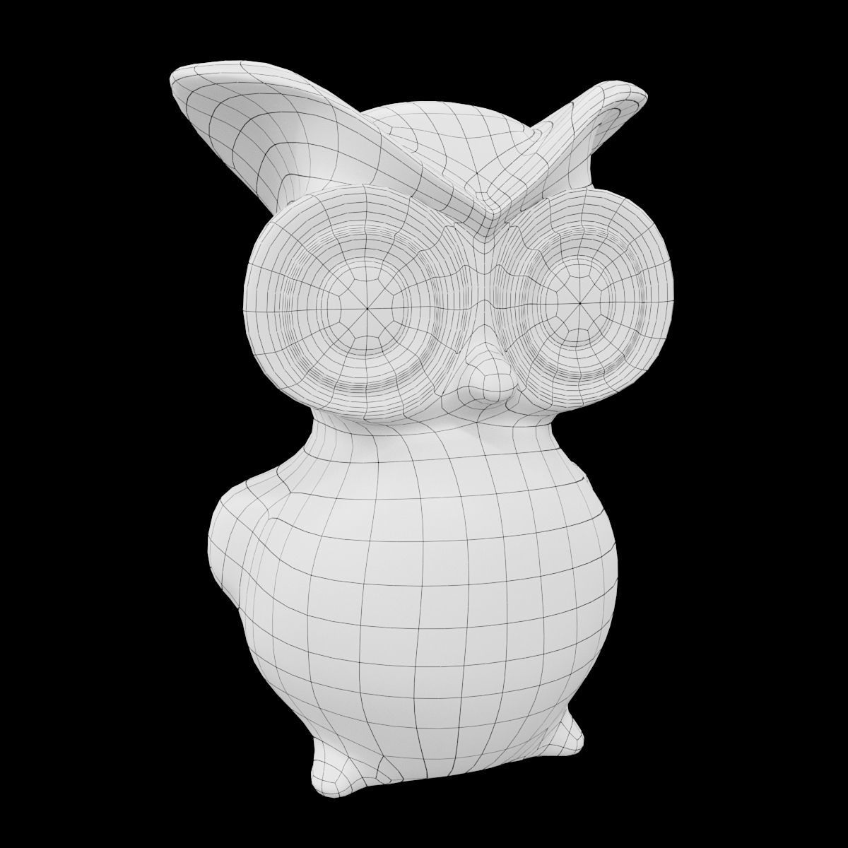 Ceramics Owl model 2 Low-poly 3D model_4