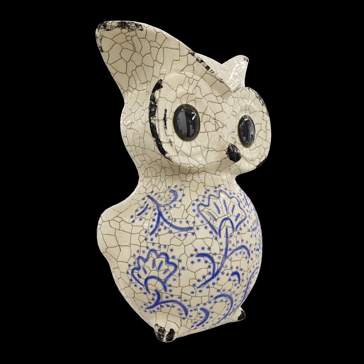 Ceramics Owl model 2 Low-poly 3D model_1