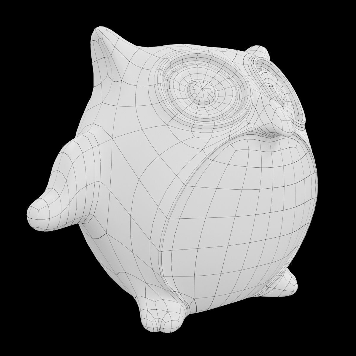 Ceramics Owl model 3 Low-poly 3D model_3