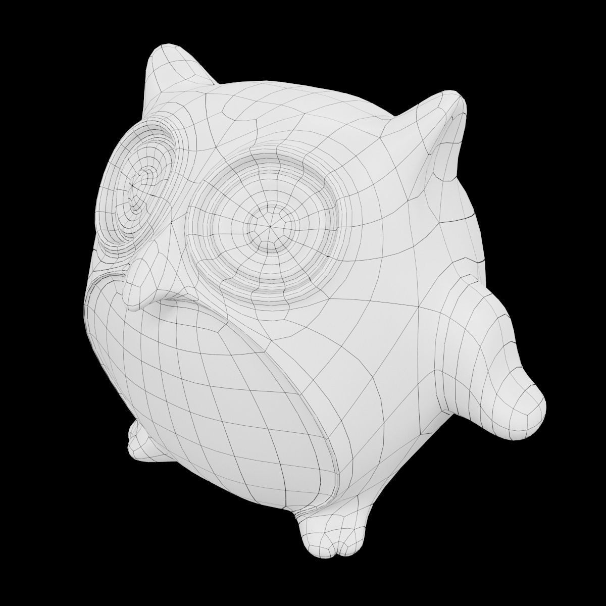 Ceramics Owl model 3 Low-poly 3D model_4