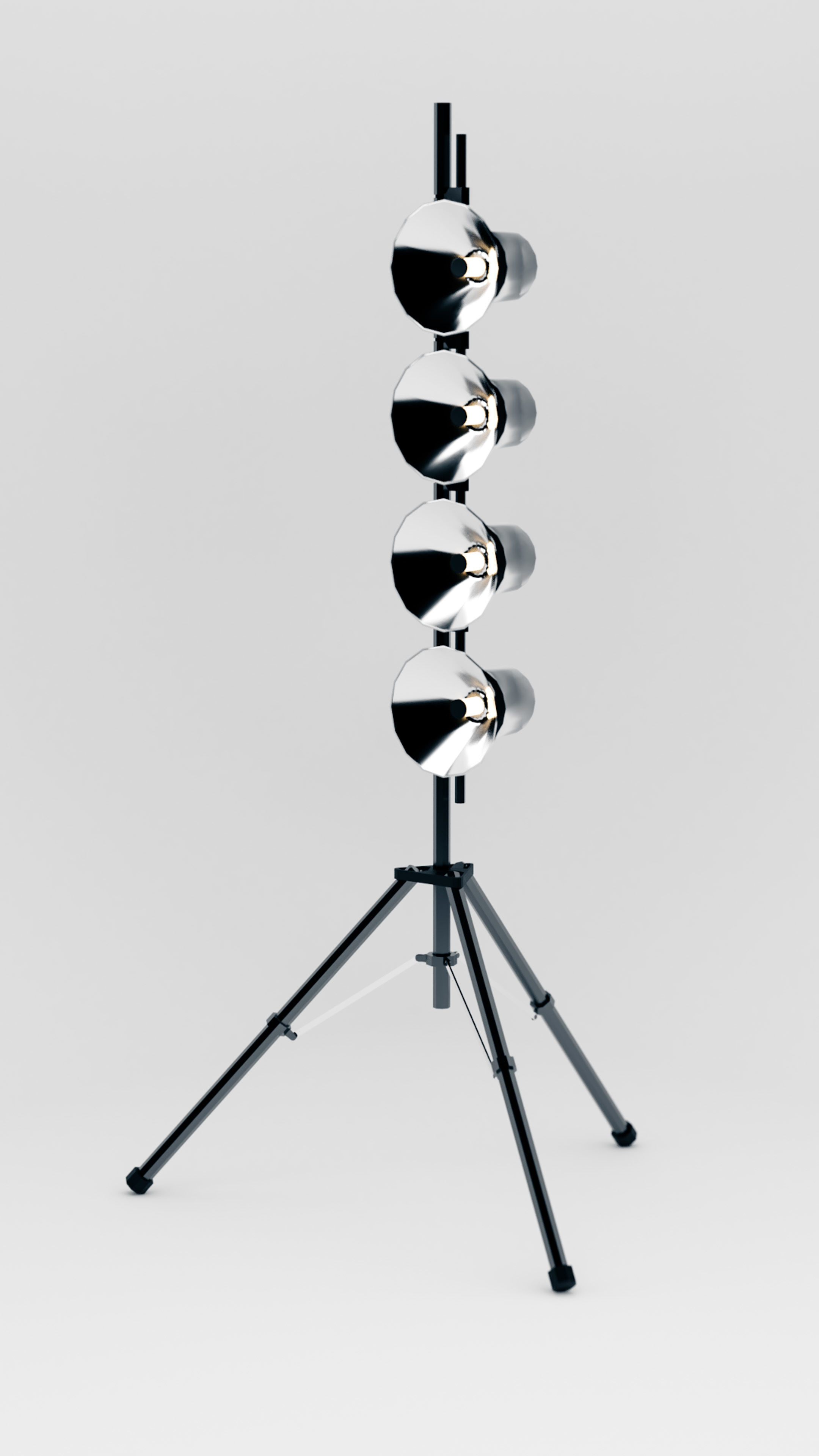 Studio Light Stand Low-poly 3D model_3