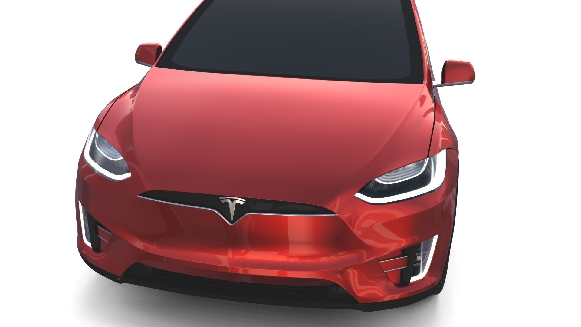 Tesla Model X Red 3D model_37