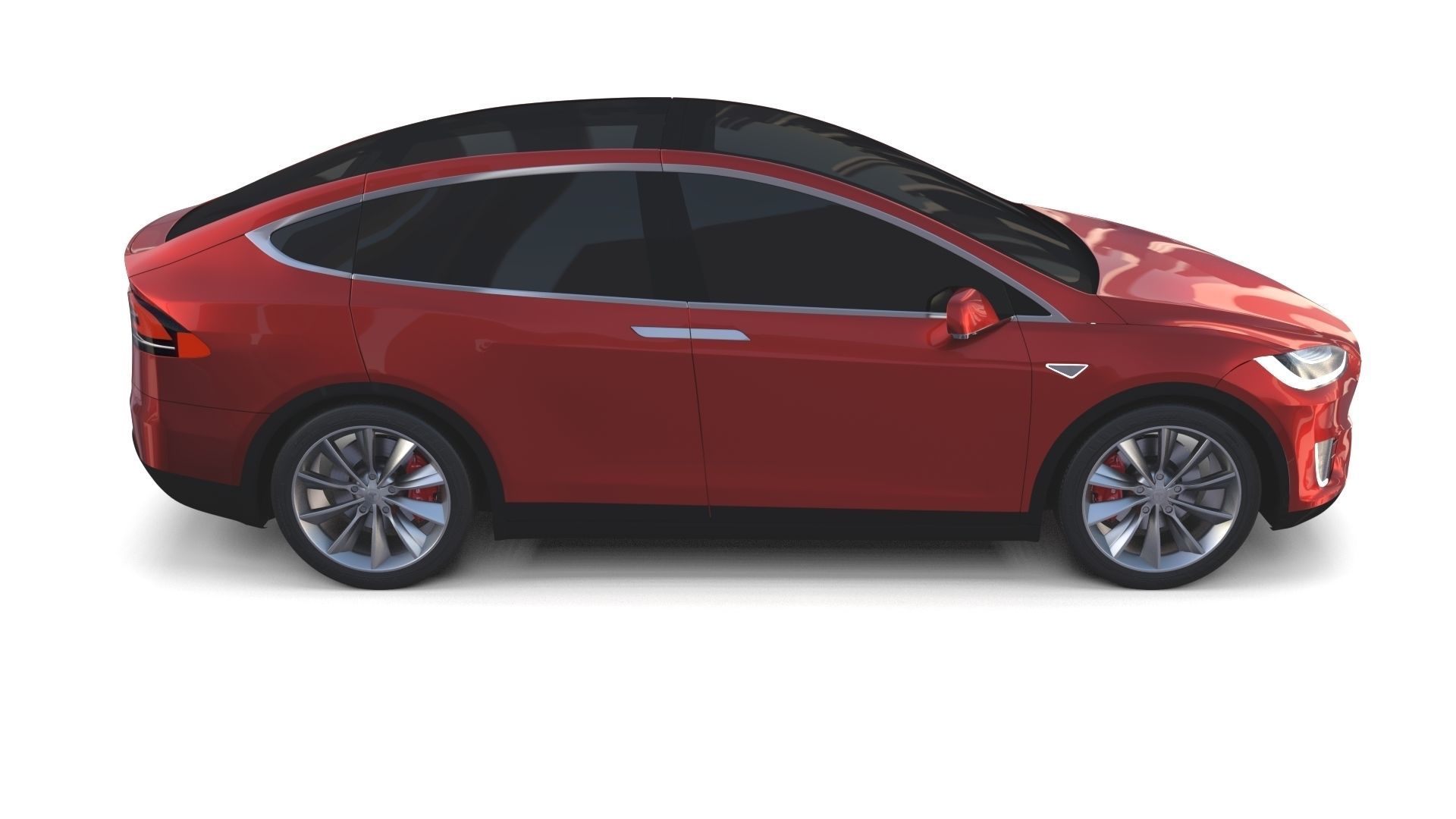 Tesla Model X Red 3D model_33