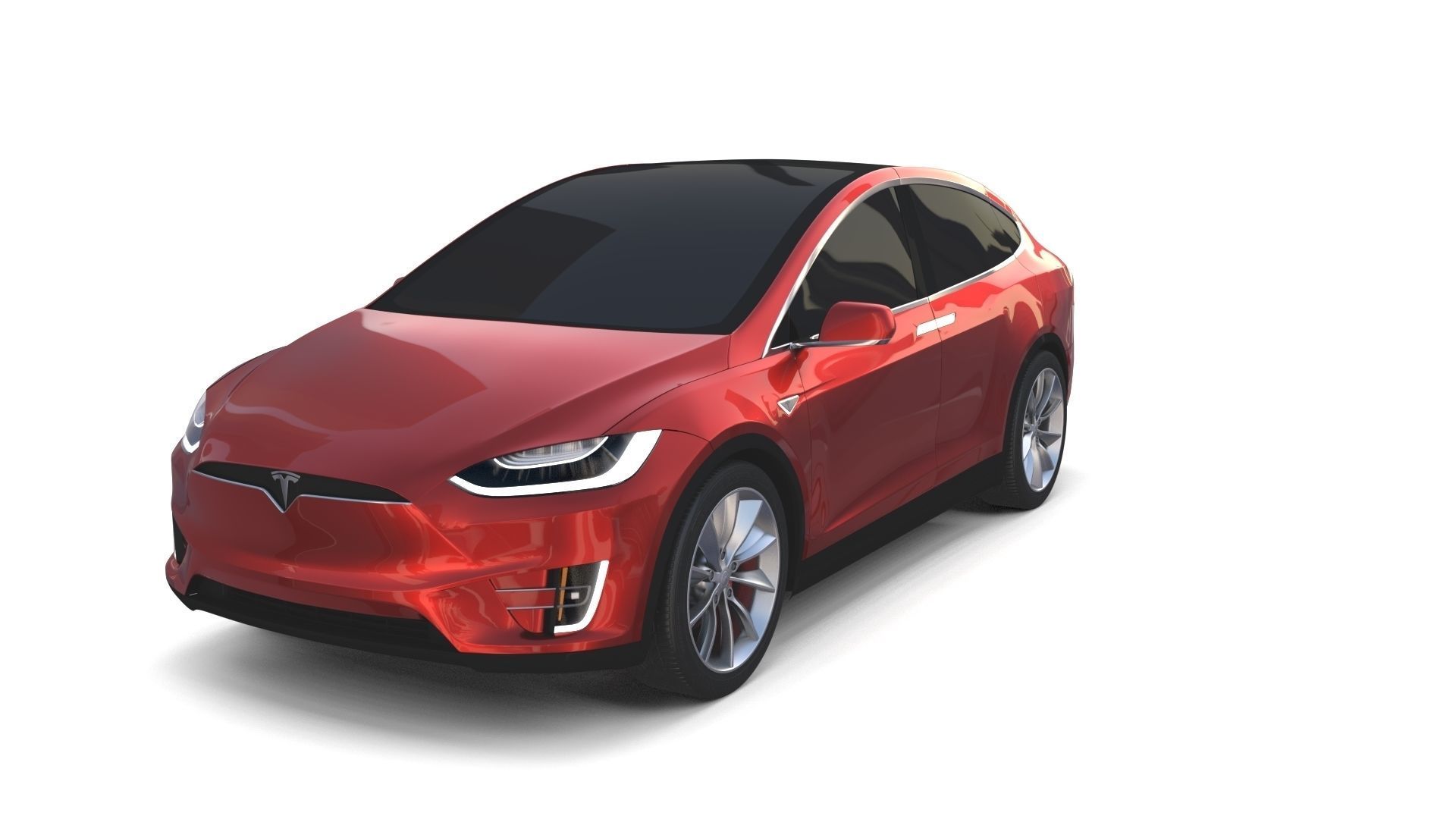 Tesla Model X Red 3D model_14