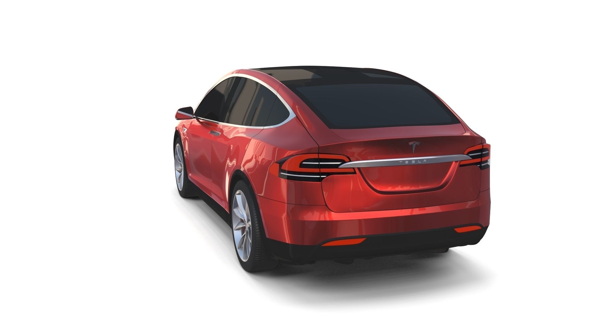 Tesla Model X Red 3D model_17