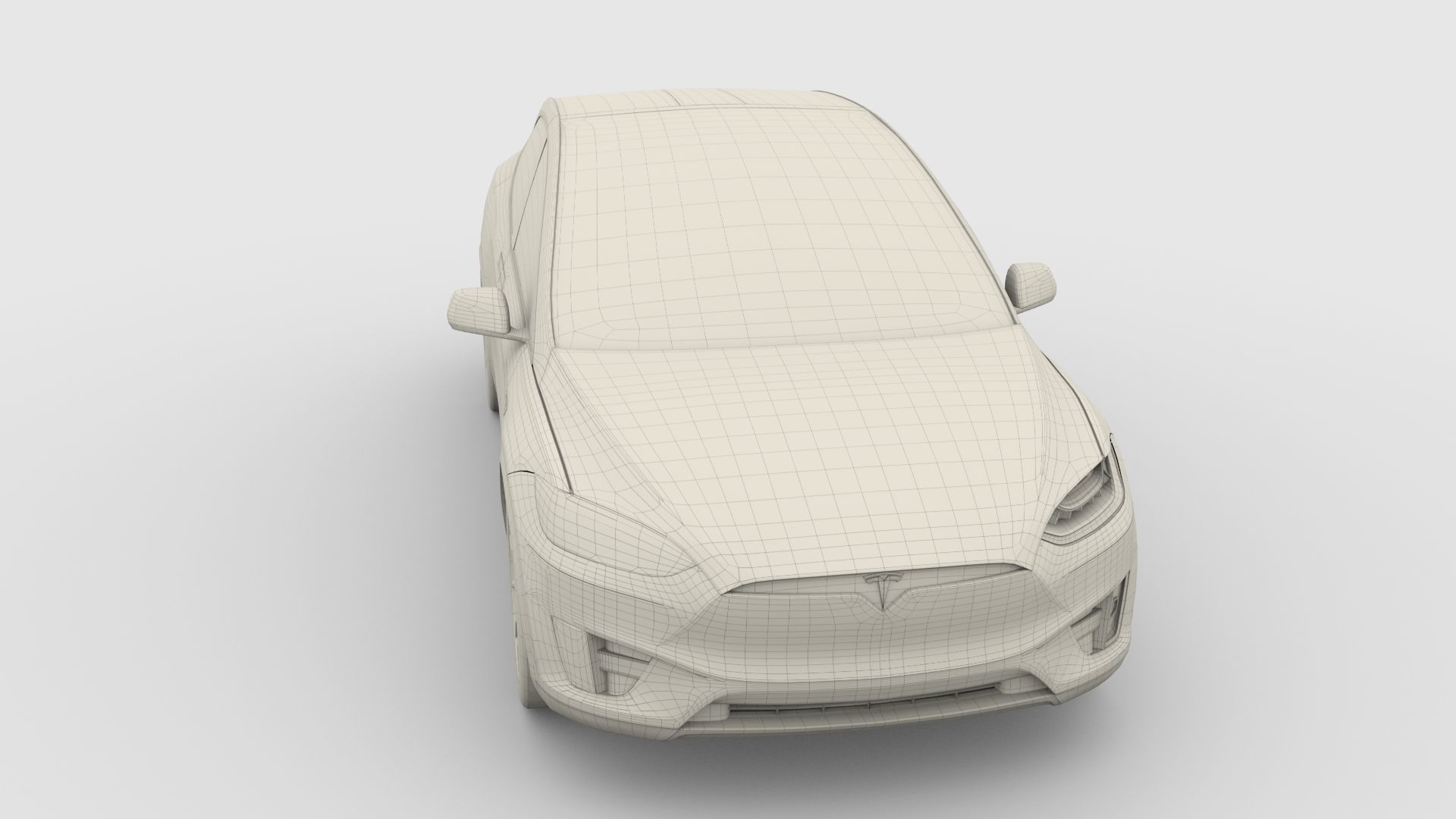 Tesla Model X Red 3D model_15